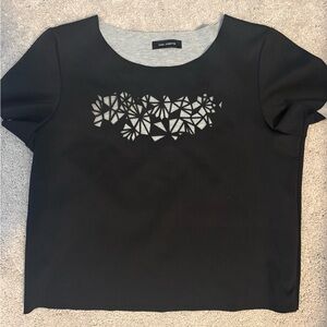 Cop Copine Women's Black Short Sleeve Top with Cutout Detail Size Large